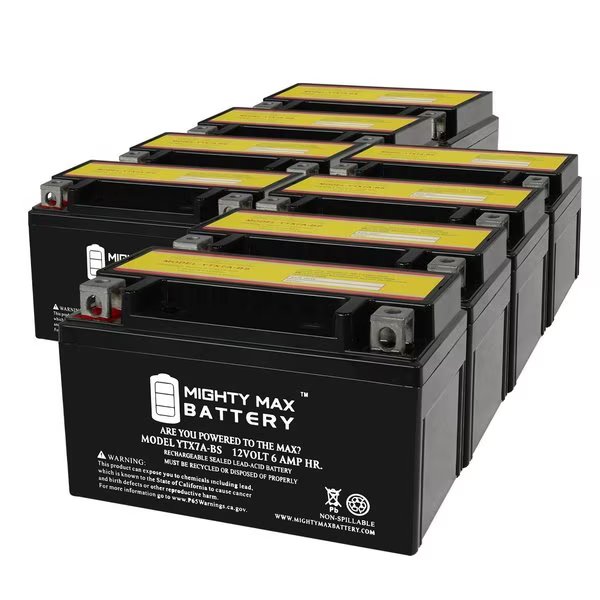 YTX7A-BS 12V 6AH Replacement Battery compatible with #GTX7A-BS Aprilia / Honda - 8PK, Mighty Max Battery, Mfr#: MAX4002460